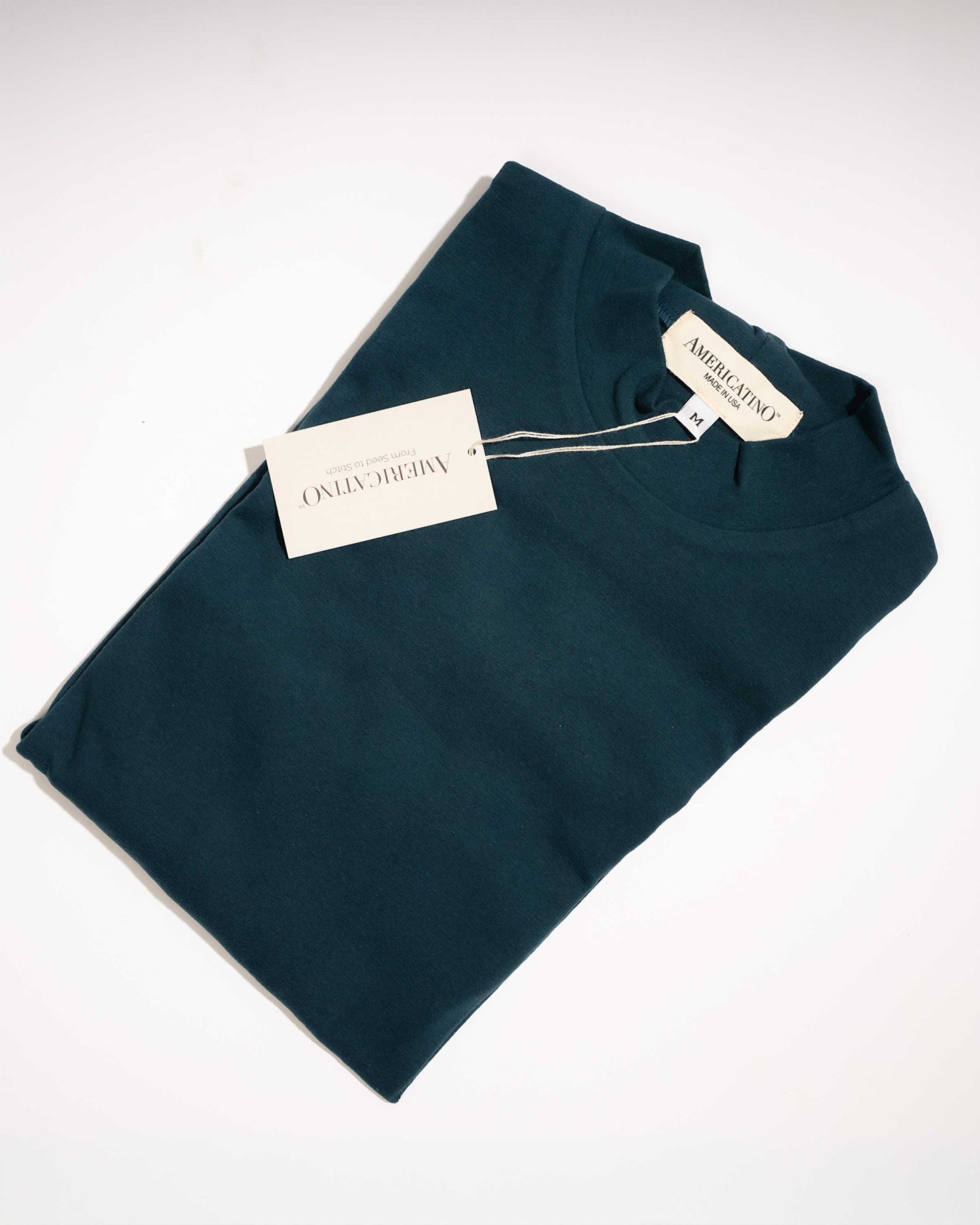 High-Neck Long Sleeve Organic Cotton Tee