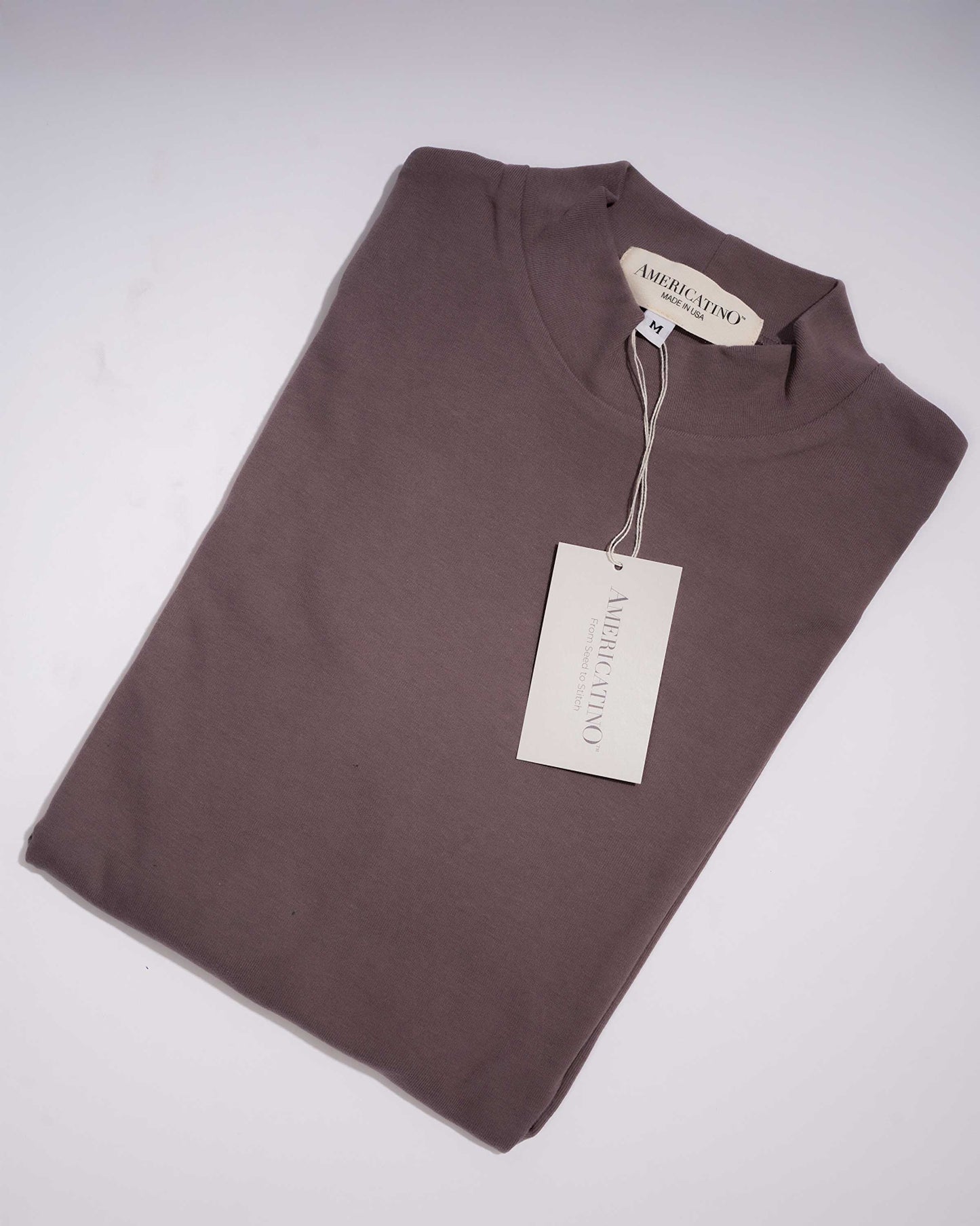 High-Neck Long Sleeve Organic Cotton Tee