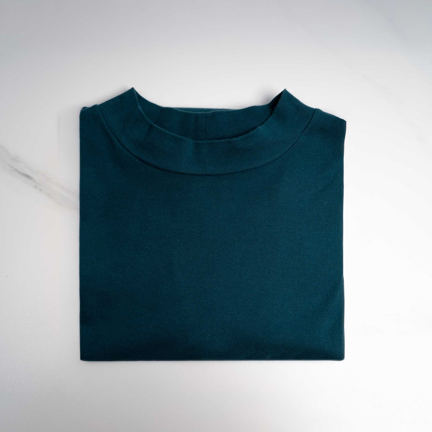 High-Neck Long Sleeve Organic Cotton Tee