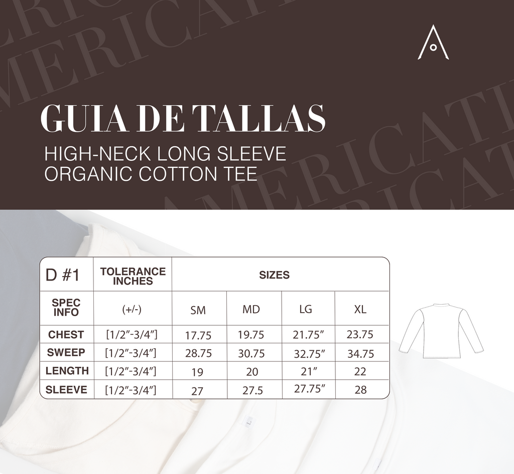High-Neck Long Sleeve Organic Cotton Tee