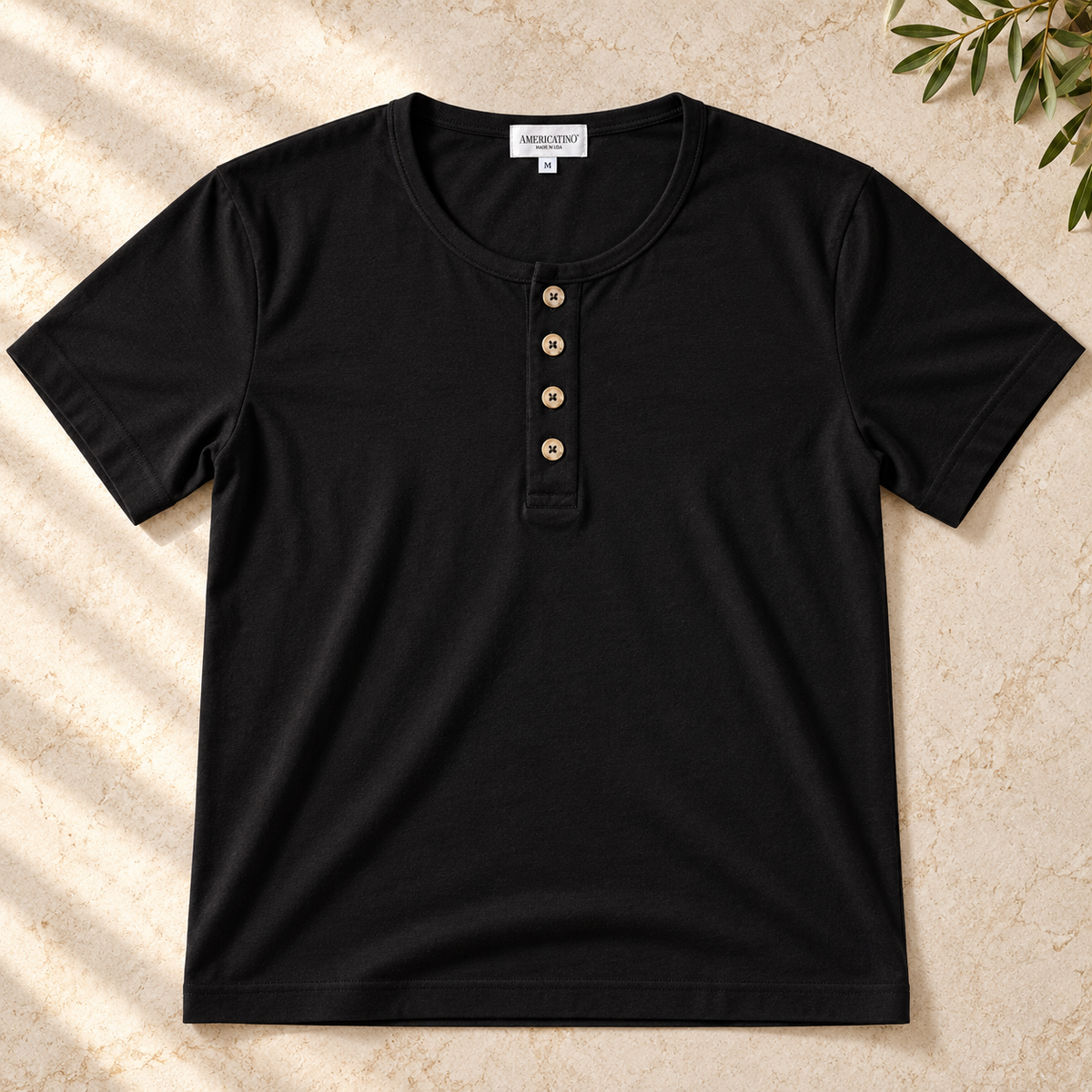 Pima Cotton Short Sleeve Henley