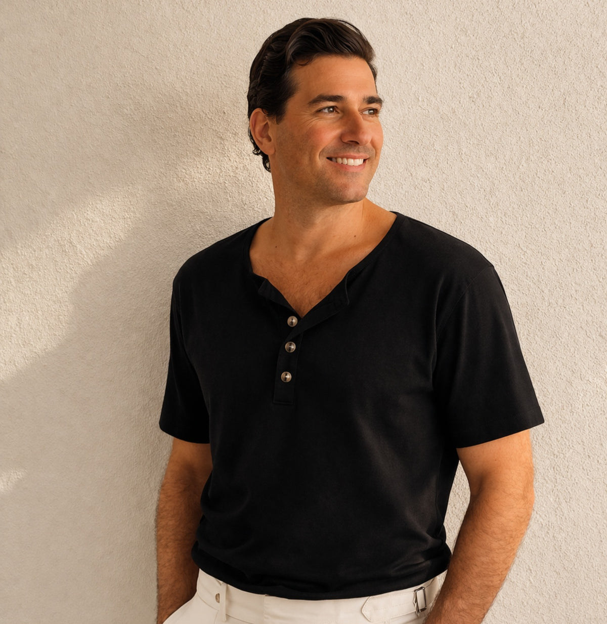 Pima Cotton Short Sleeve Henley