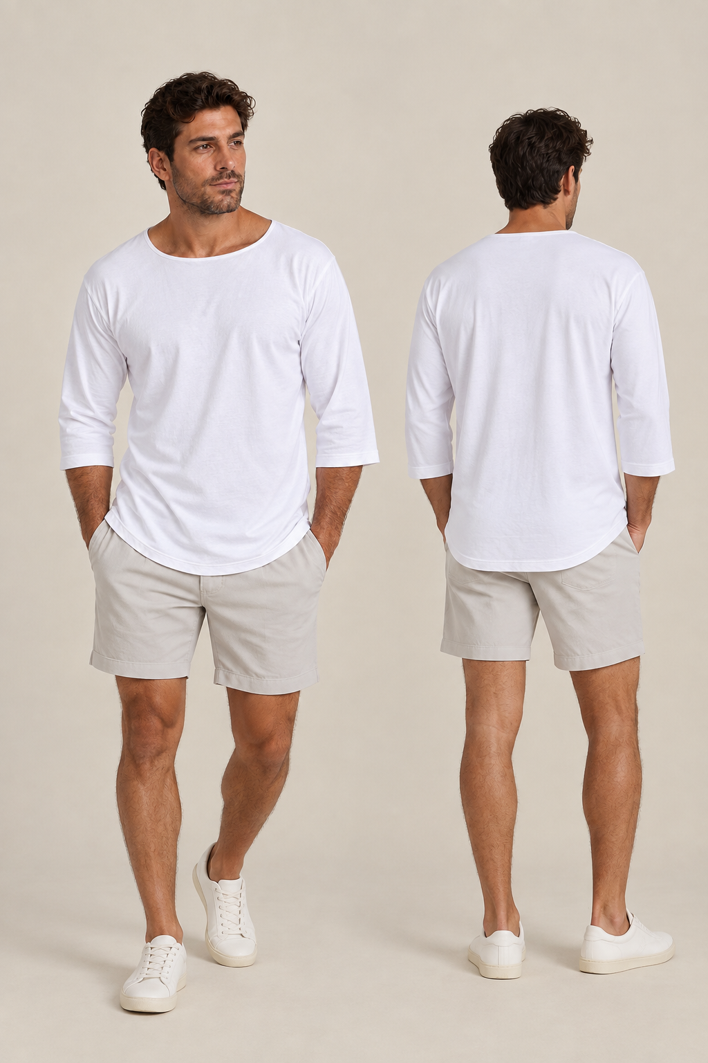 Pima Cotton Boat Neck 3/4 Sleeve Tee