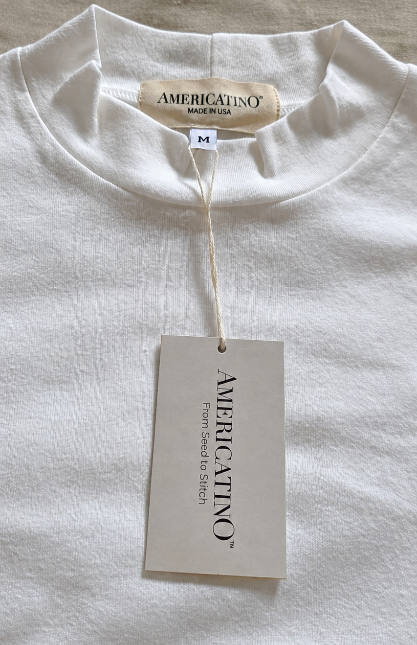Pima Cotton Long Sleeve Mock Neck Tee