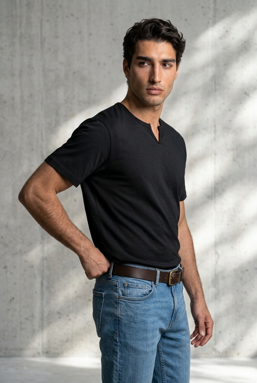Pima Cotton Viking Neck Tee