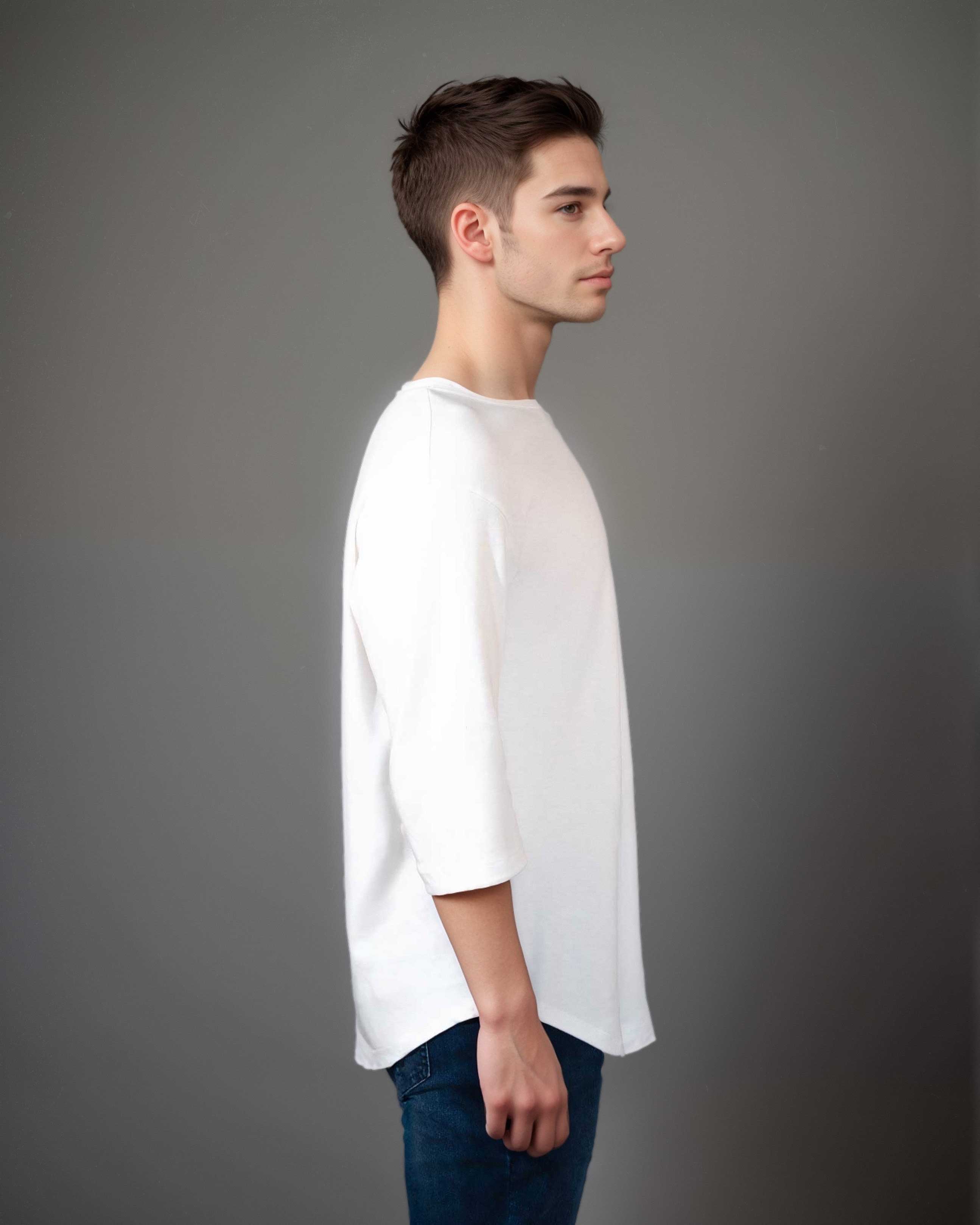 Boat Neck 3/4 Sleeve Organic Cotton Tee