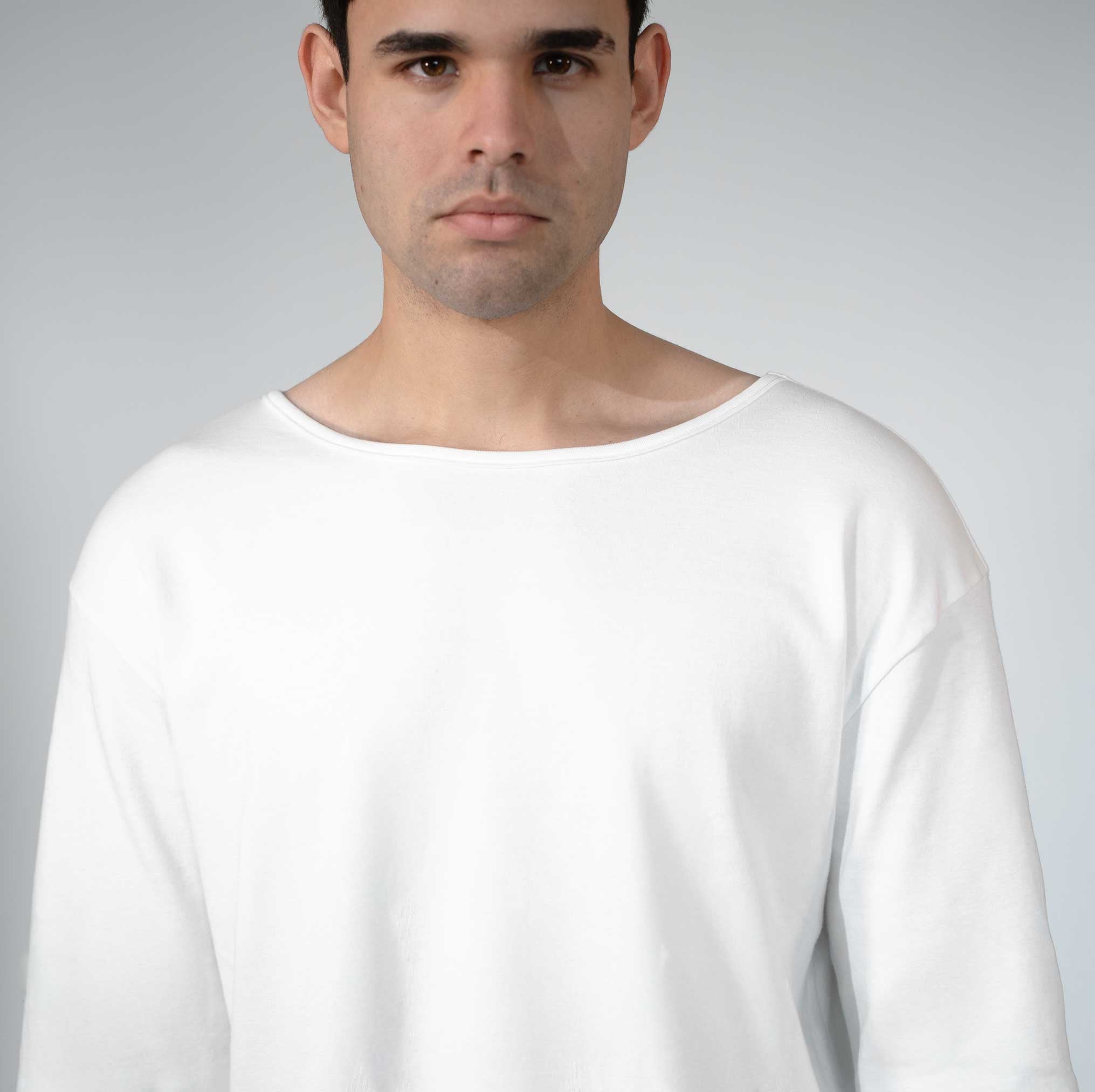 Boat Neck 3/4 Sleeve Organic Cotton Tee