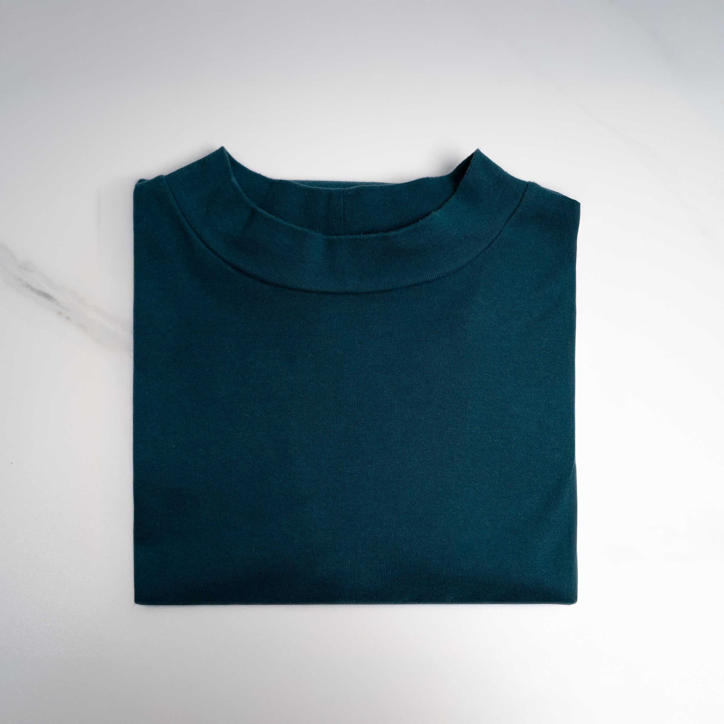 High-Neck Long Sleeve Organic Cotton Tee